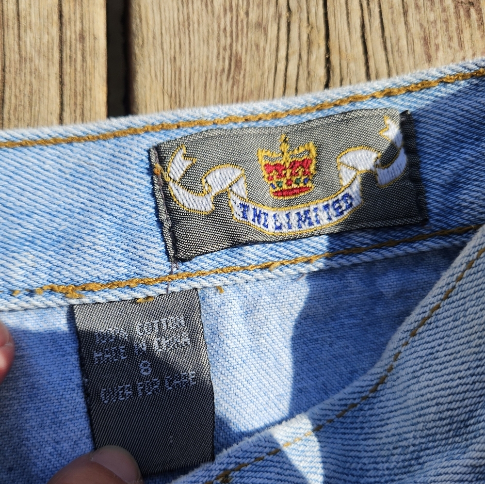 VTG 90s The Limited Shorts Women's 8 Bermuda Light Blue Cotton Jorts - Picture 4 of 7